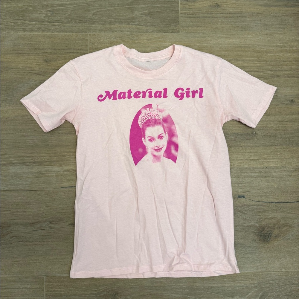 Princess Diaries “Material Girl” Light Pink Graphic Baby Tee